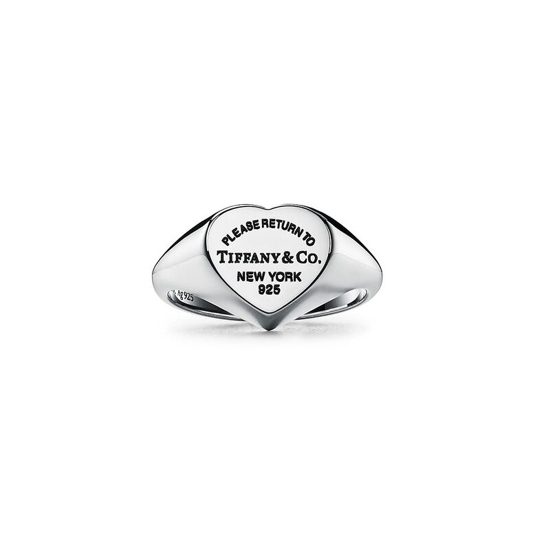 Return to Tiffany&trade; Heart Signet Ring in Silver, Small - Size 8, , hi-res