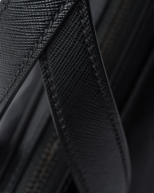 Re-Nylon and Saffiano leather briefcase, , hi-res