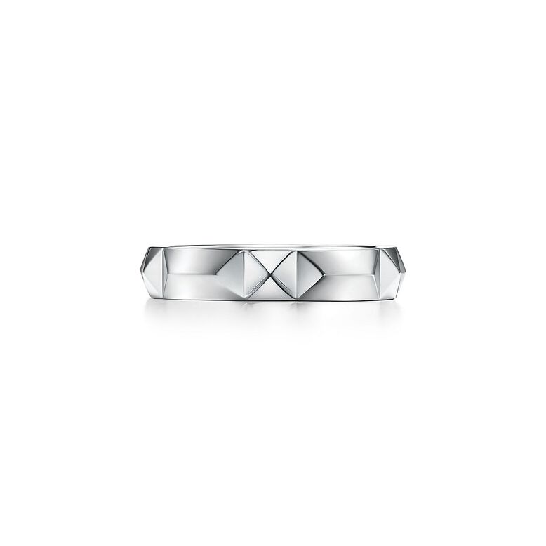 Tiffany True&reg; Band Ring in Platinum, 4 mm Wide - Size 8, , hi-res