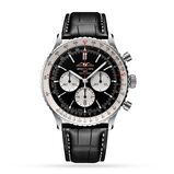 Navitimer B01 Chronograph 46 Stainless Steel Leather Strap Watch, , hi-res