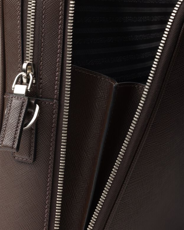 Saffiano leather briefcase, , hi-res
