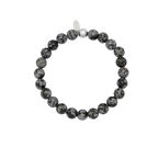 Snowflake Obsidian Beaded Bracelet Boxed