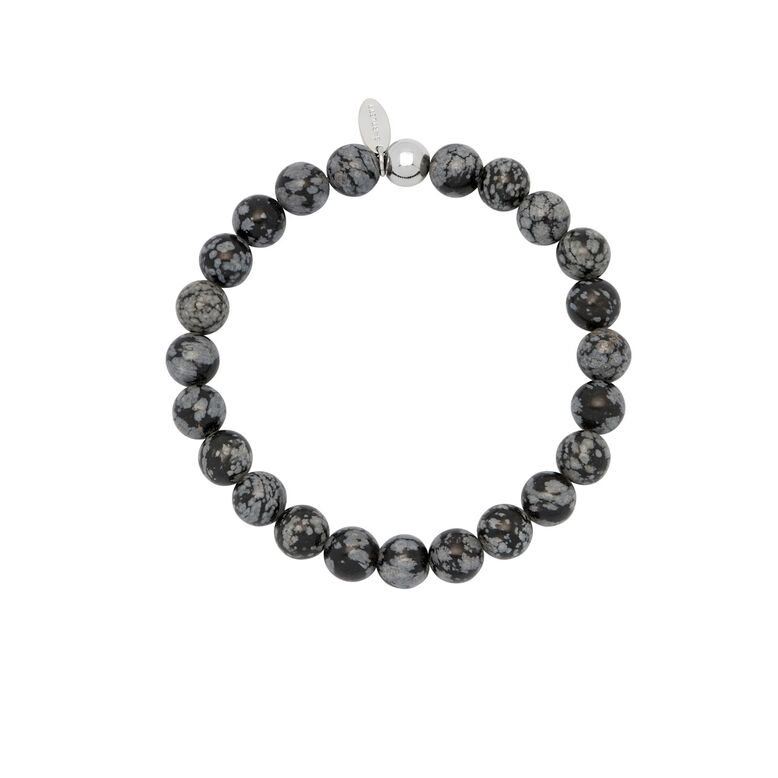 Snowflake Obsidian Beaded Bracelet Boxed, , hi-res