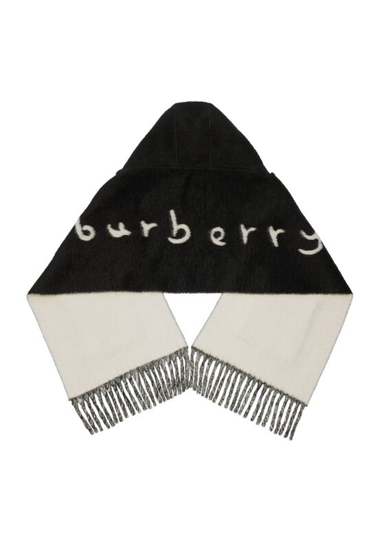 Logo Alpaca Wool Blend Hooded Scarf, , hi-res