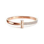 Tiffany T T1 Hinged Bangle in Rose Gold, Wide