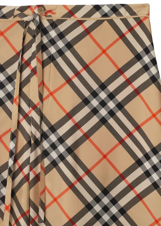 Check Silk Pyjama Trousers, , hi-res