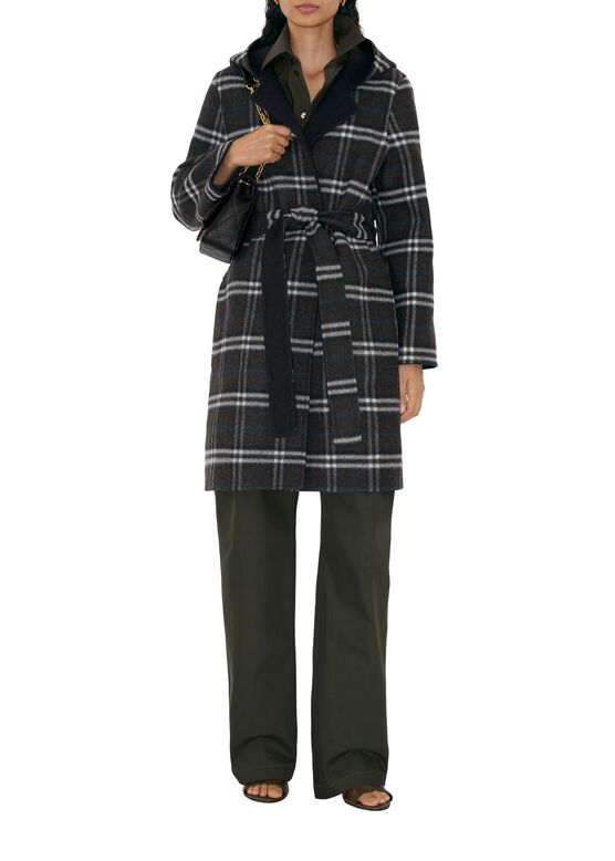 Reversible Wool Hooded Wrap Coat, , hi-res
