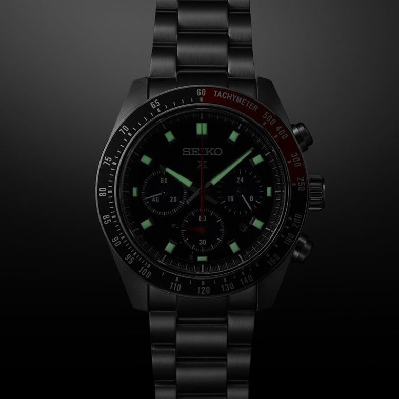 Speedtimer &lsquo;Go Large&rsquo; Solar Chronograph 41.5mm Mens Watch Black, , hi-res