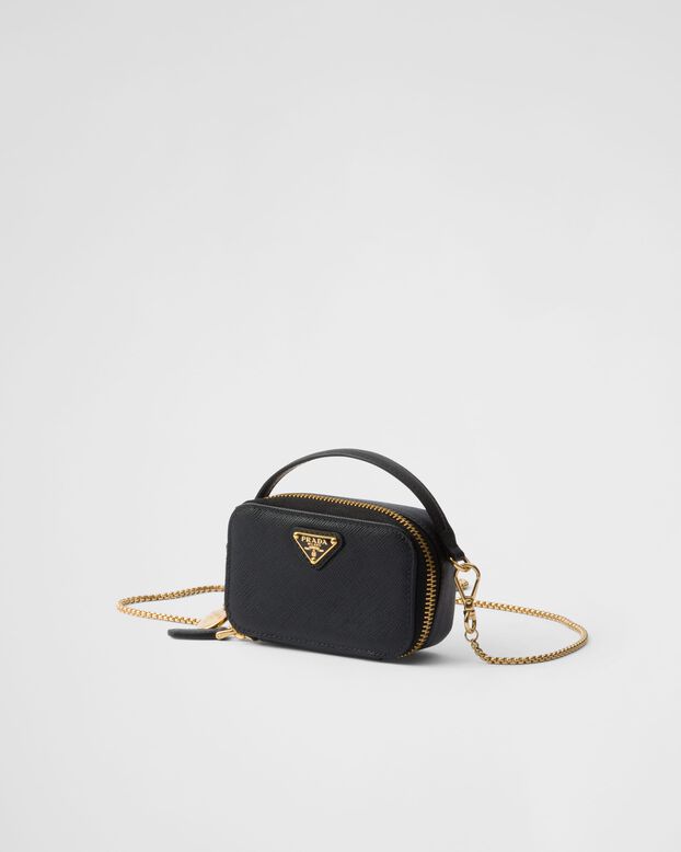 Saffiano leather mini-pouch, , hi-res