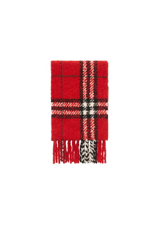 Check Alpaca Wool Blend Boucl&eacute; Scarf, , hi-res