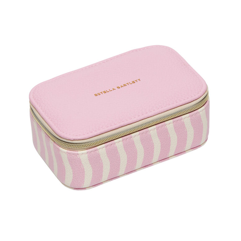 Mini Jewellery Box - Pale Pink Wiggle Print, , hi-res