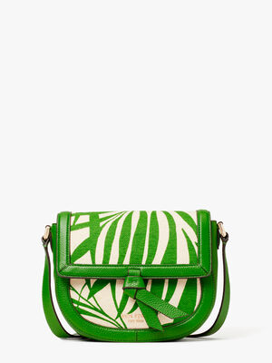Knott palm canvas medium saddle bag