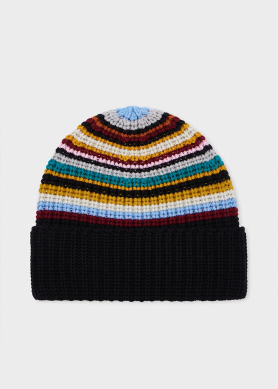 SIGNATURE STRIPE BEANIE, , hi-res
