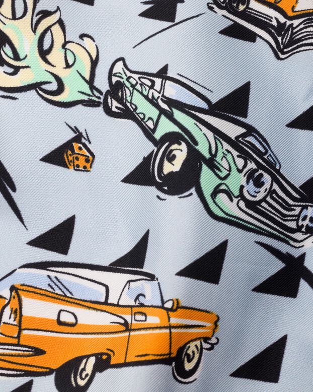 Printed silk twill scarf 55, , hi-res