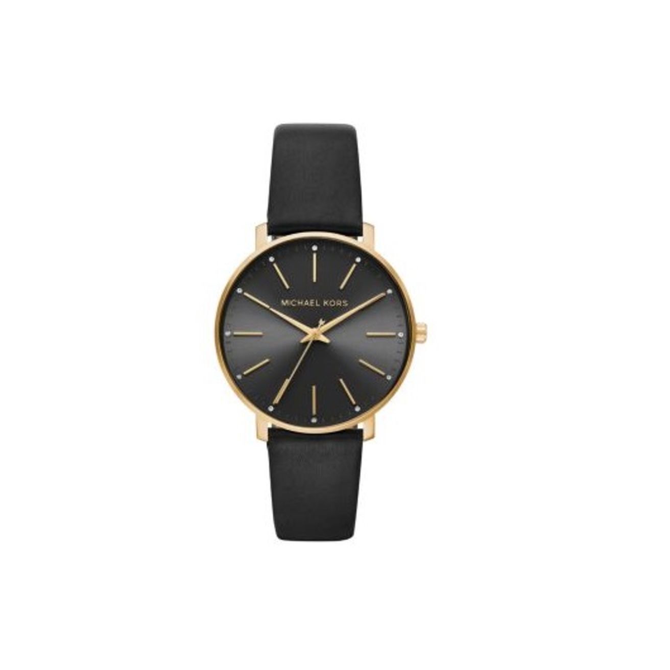 Michael kors women's pyper black leather strap watch 38mm outlet