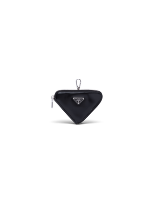 Brushed leather triangle mini-pouch