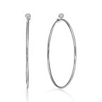 Elsa Peretti® Diamond Hoop earrings in sterling silver with diamonds, large.