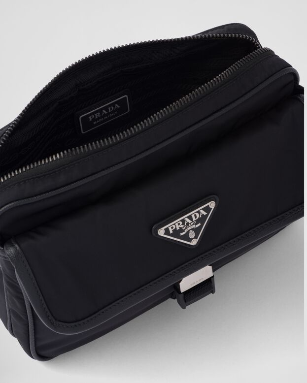 Re-Nylon and Saffiano leather shoulder bag, , hi-res