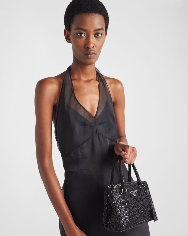 Prada Galleria satin mini-bag with crystals, , hi-res