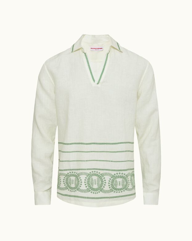 Ridley Linen Cirqua White Sand/Tarragon Green, , hi-res