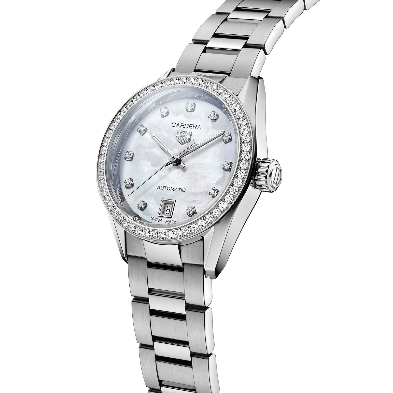Tag heuer ladies silver watch top