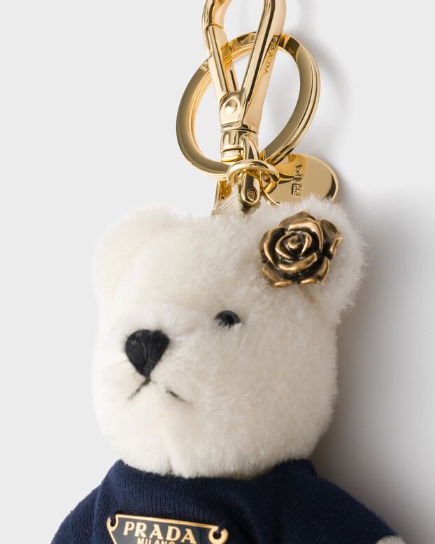 Teddy bear key ring charm with metal ring, , hi-res