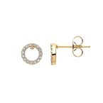 CZ Circle Earrings Gold Plated