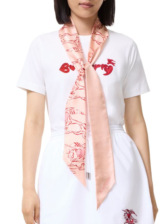 Skinny Heart Knight Silk Scarf, , hi-res