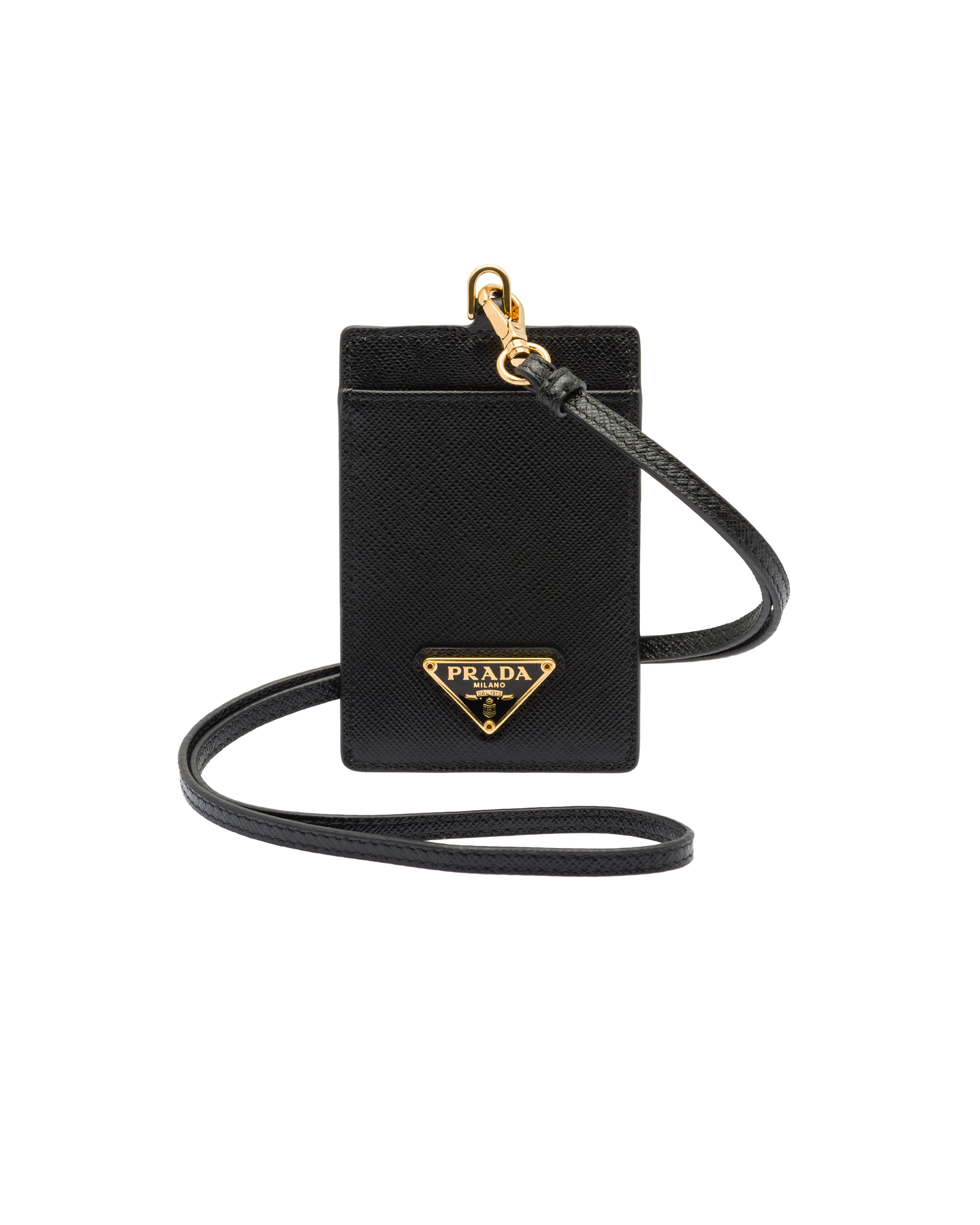 Prada Saffiano Leather Badge Holder Purses & Pouches | Heathrow Boutique