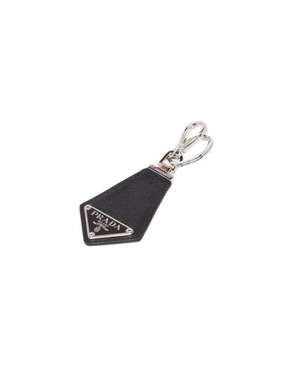 Saffiano leather keychain, , hi-res