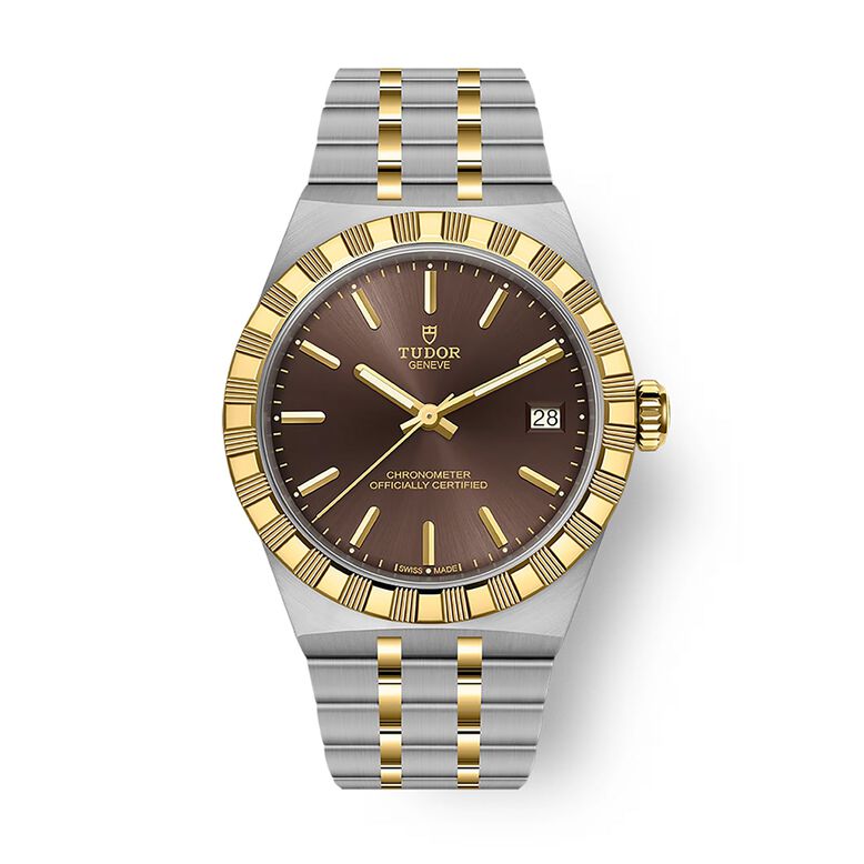 Royal 36mm Steel and Yellow Gold Case Watch Brown, , hi-res