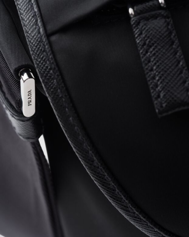 Re-Nylon and Saffiano leather shoulder bag, , hi-res