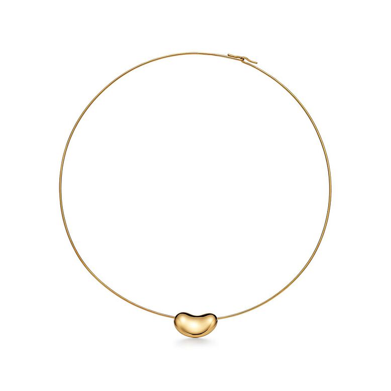 Elsa Peretti&reg; Bean design Wire Necklace in Yellow Gold, 20 mm, , hi-res