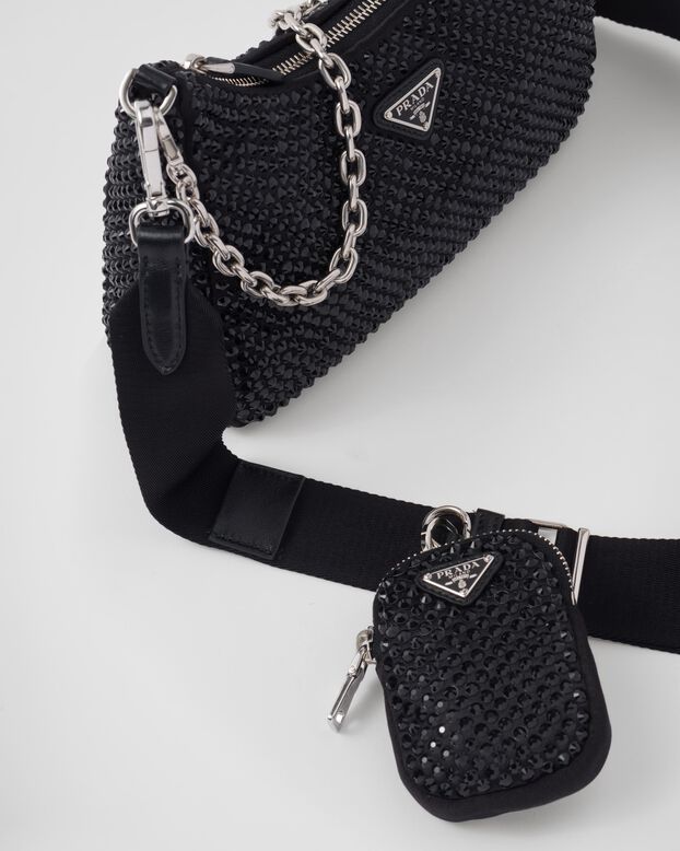 Prada Re-Edition 2005 satin bag with crystals, , hi-res
