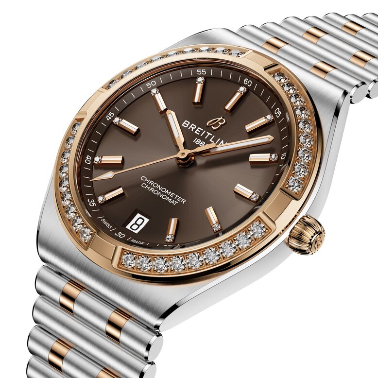 Chronomat Automatic 36mm Ladies Watch 18k Red Gold Brown, , hi-res