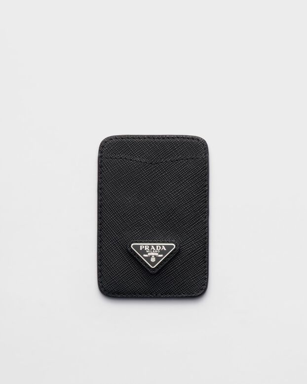 Saffiano leather card holder, , hi-res