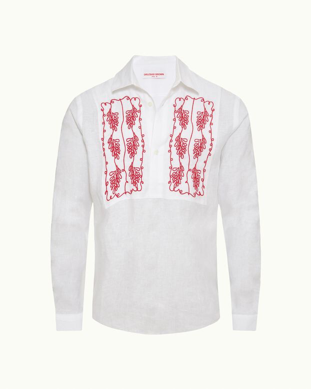 Ridley Bib Chainstitch Embroidery White, , hi-res