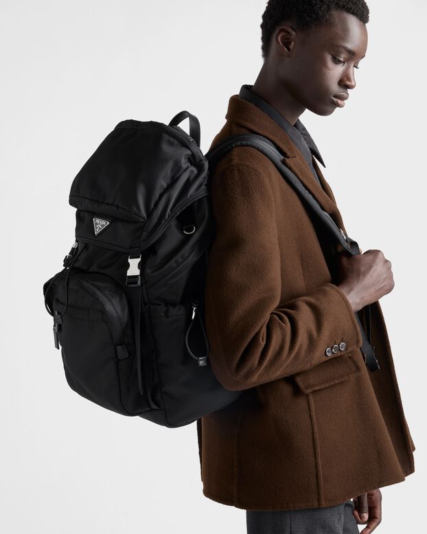 Re-Nylon and Saffiano leather backpack, , hi-res