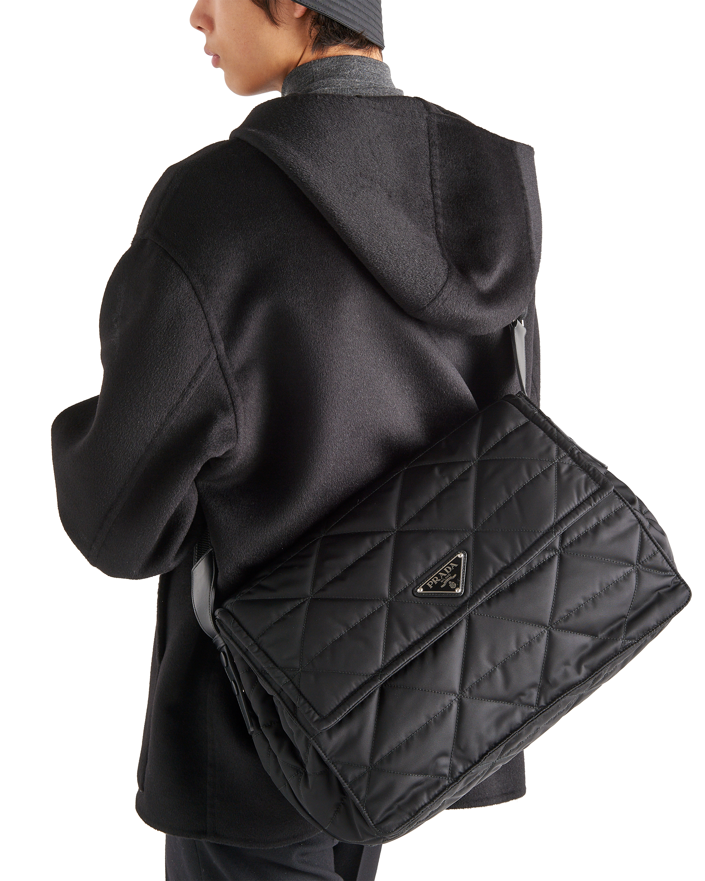 Prada Topstitched Re-Nylon shoulder bag Crossbody