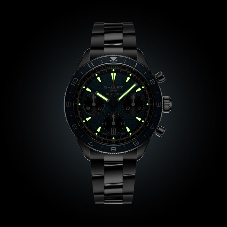 Multichron Pilot Chronograph Automatic 42mm Unisex Watch Blue Dial, , hi-res