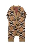 Check Wool Mohair Blend Cape, , hi-res