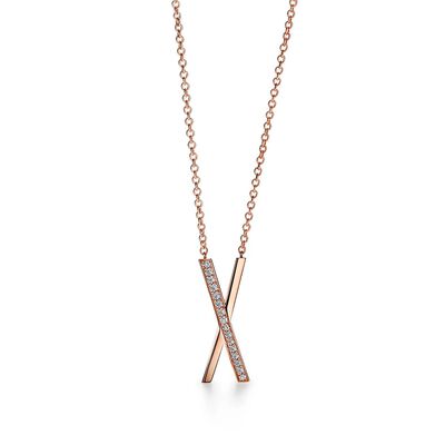 Atlas® X Pendant in Rose Gold with Diamonds, Large