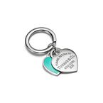 Return to Tiffany™ Double Heart Tag Keyring in Silver with Tiffany Blue®