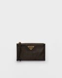 Leather card holder with zipper, , hi-res