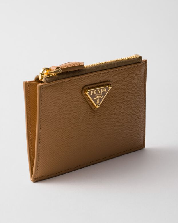 Saffiano leather card holder, , hi-res