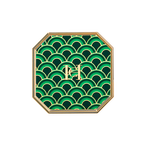 Makeup Compact Case Green Waves