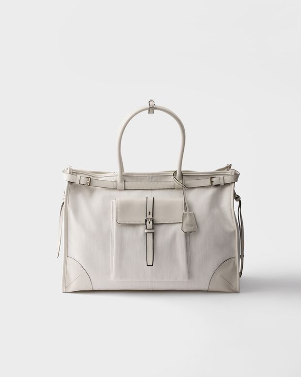 Prada Bonnie denim and leather tote bag, , hi-res