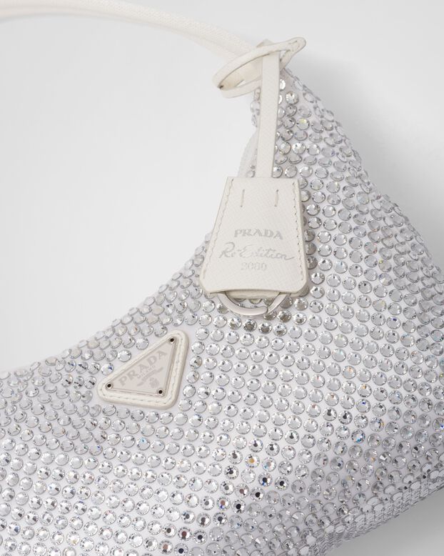 Satin mini-bag with crystals, , hi-res