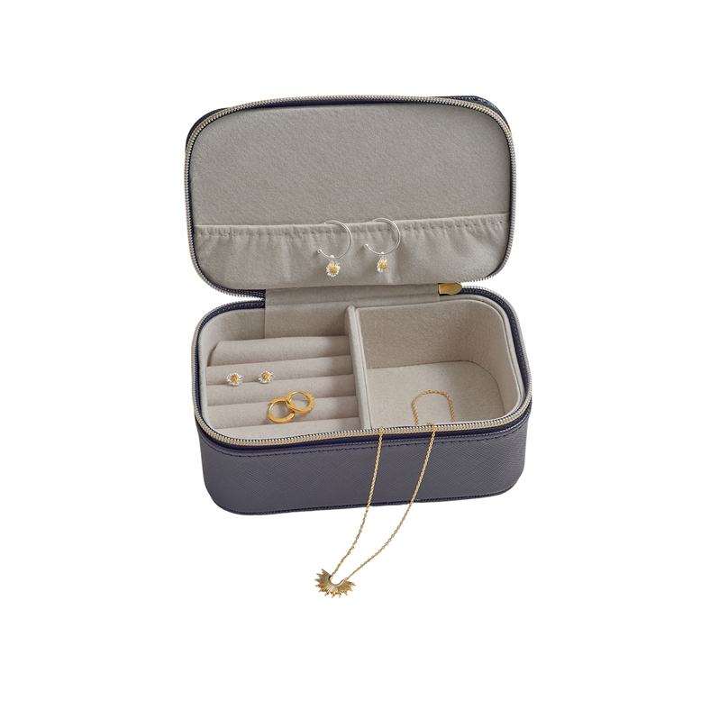 Mini Jewellery Box Navy - Navy, , hi-res
