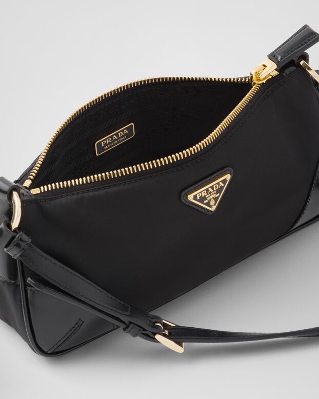 Re-Edition 2002 Re-Nylon and brushed leather shoulder bag, , hi-res